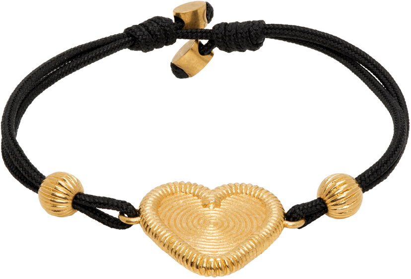 Armbånd Valentino Valentino Garavani Fil Perdu Gold-Tone Heart Cord Bracelet Sort | 6W0J0Z58CHY