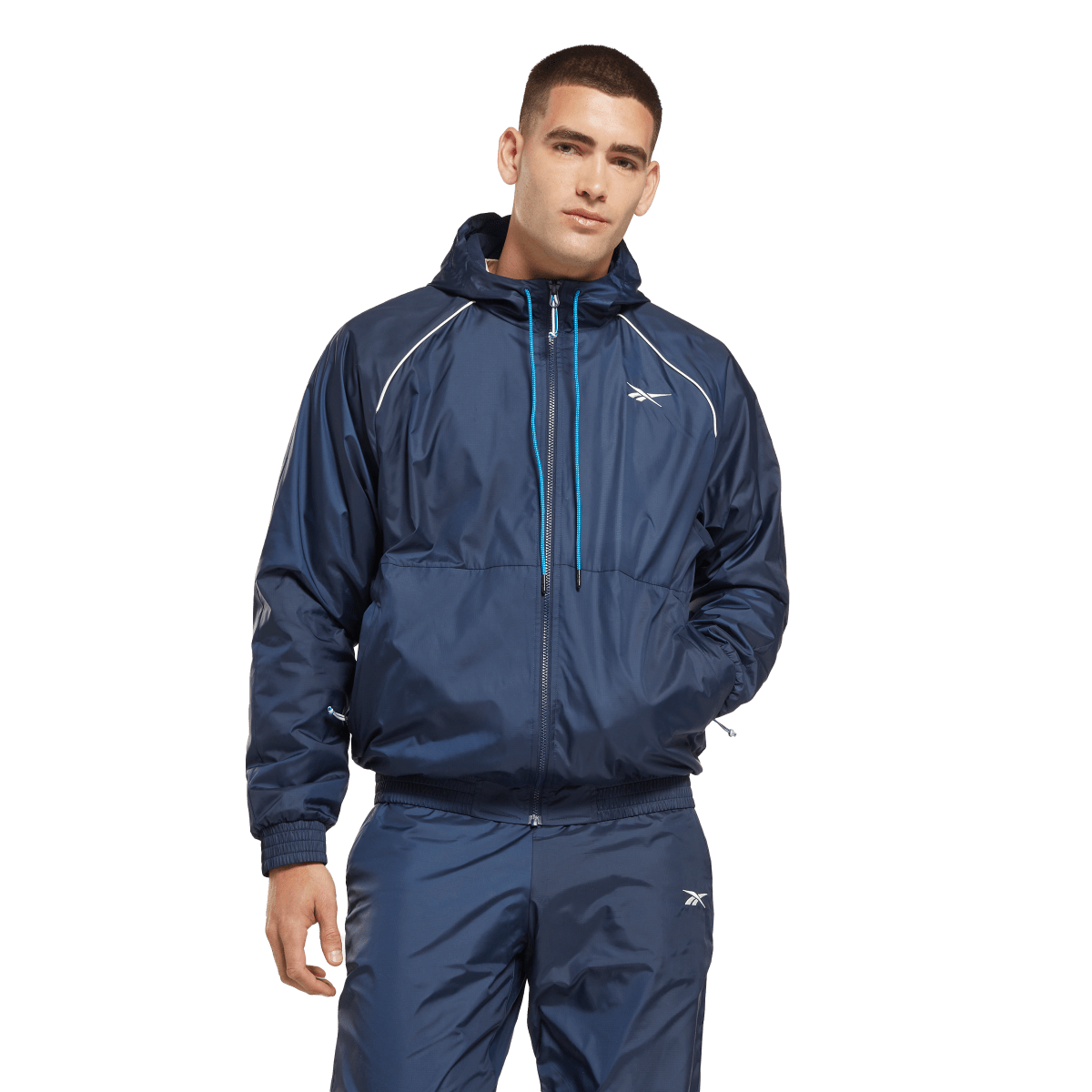 Vindjakke Reebok Fleece Lined Hooded Jacket Mørkeblå | HG8939, 0