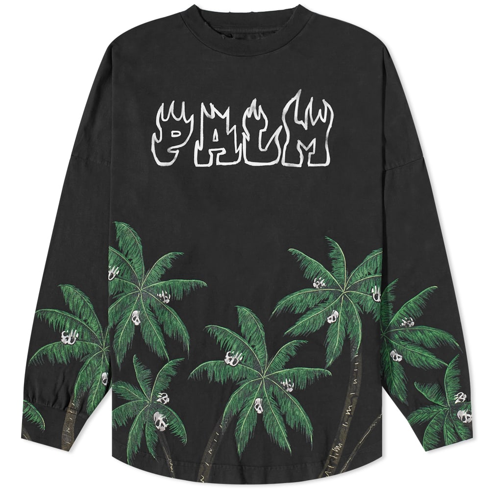 T-shirt Palm Angels Palms and Skulls Tee Sort | PMAB001S23JER0021055, 0