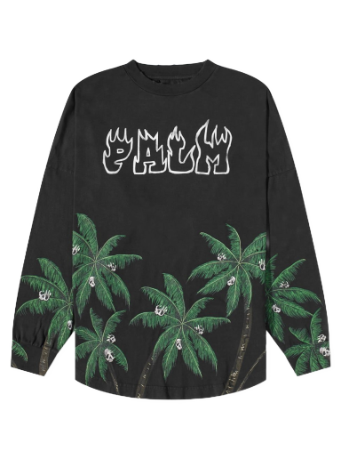 T-shirt Palm Angels Palms and Skulls Tee Sort | PMAB001S23JER0021055