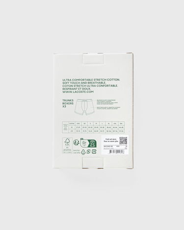 Boksere Lacoste 3 Pack Cotton Stretch Trunk Sort | 5H1300-031, 1