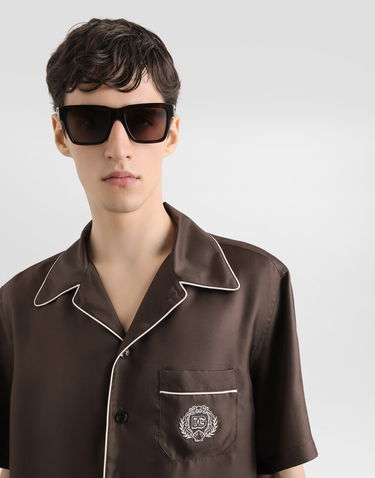 Skjorte Dolce & Gabbana Dolce & Gabbana Silk Twill Shirt Brun | G5KS3ZFU10SM1213, 1