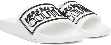 Sneakers og sko Versace Versace Jeans Couture Logo Shelly Pool Slides Hvid | E78YA3SQ3_EZSC22, 3