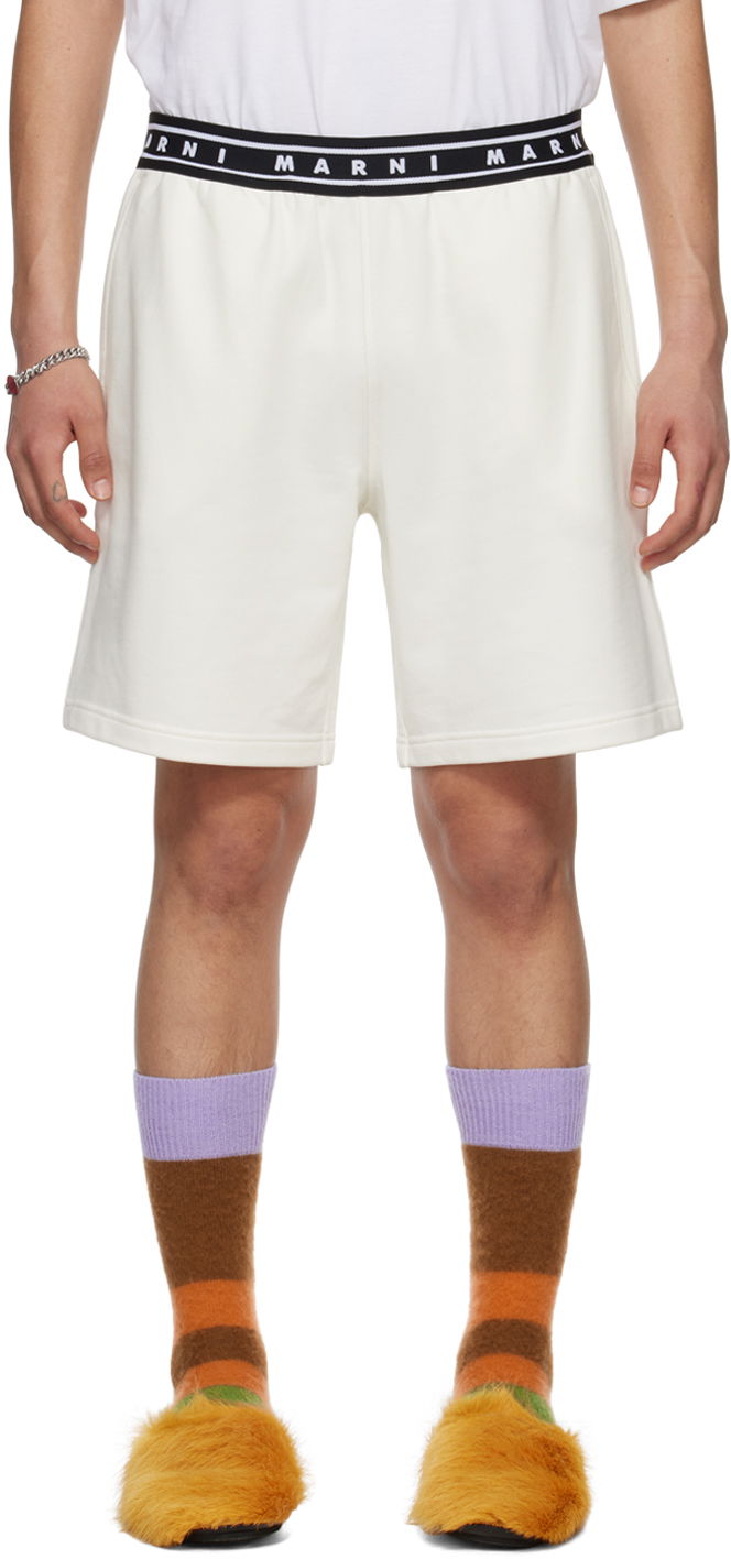 Shorts Marni Jacquard Shorts Hvid | PJMU0065A1 UTC301