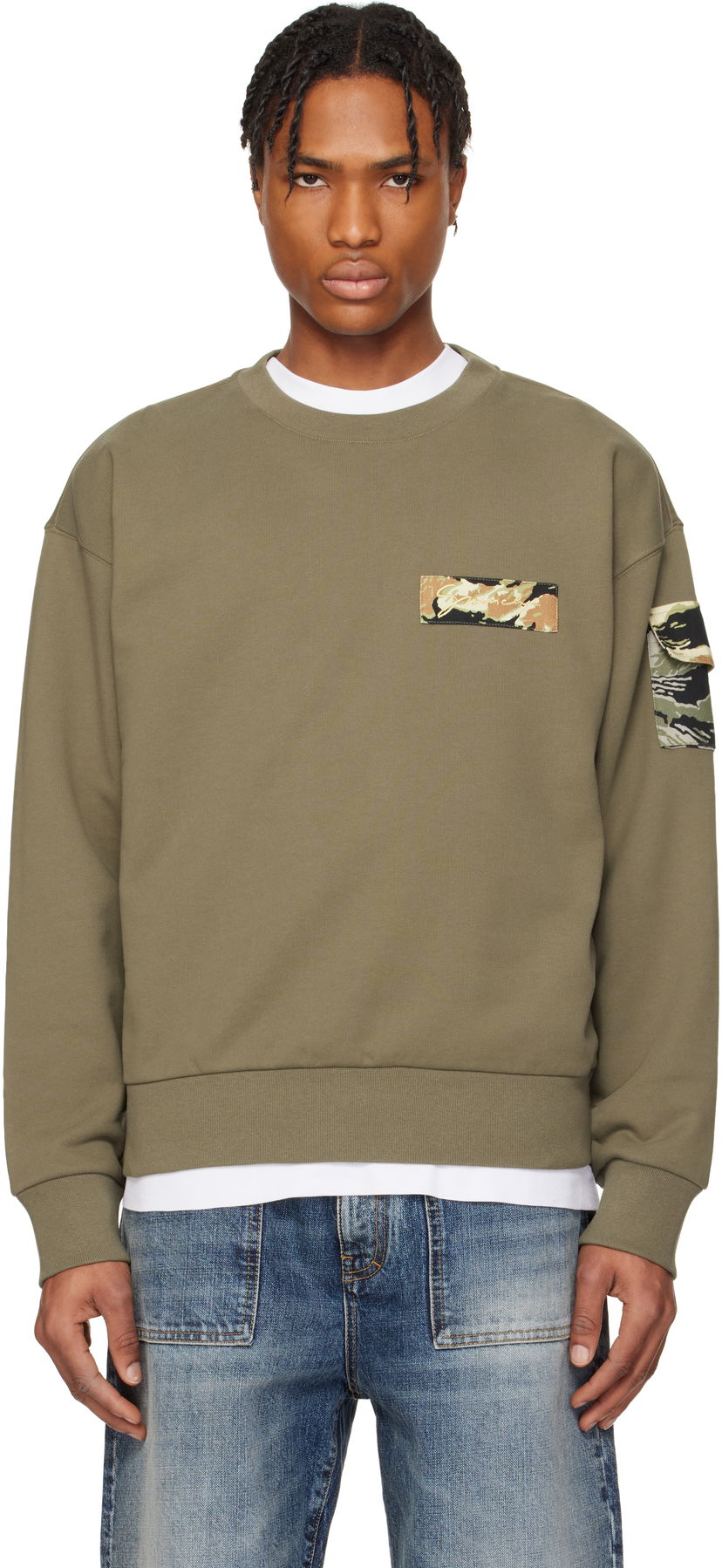 Sweatshirt Givenchy Givenchy Camo Patches Sweatshirt Grøn | BMJ0LC3YQ6333