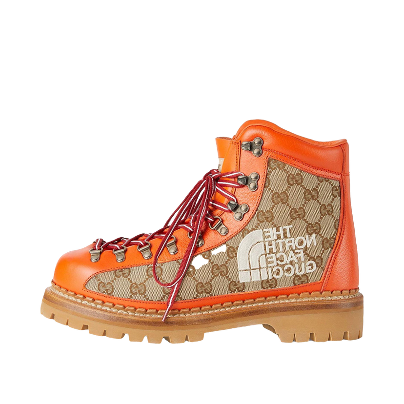Sneakers og sko Gucci The North Face x Canvas Leather Boot Beige Orange W Beige | 679927 18A40 7570