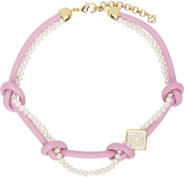 Halskæde Casablanca Casablanca Knotted Pearl Necklace Lyserød | AS25-JW-264-02, 0