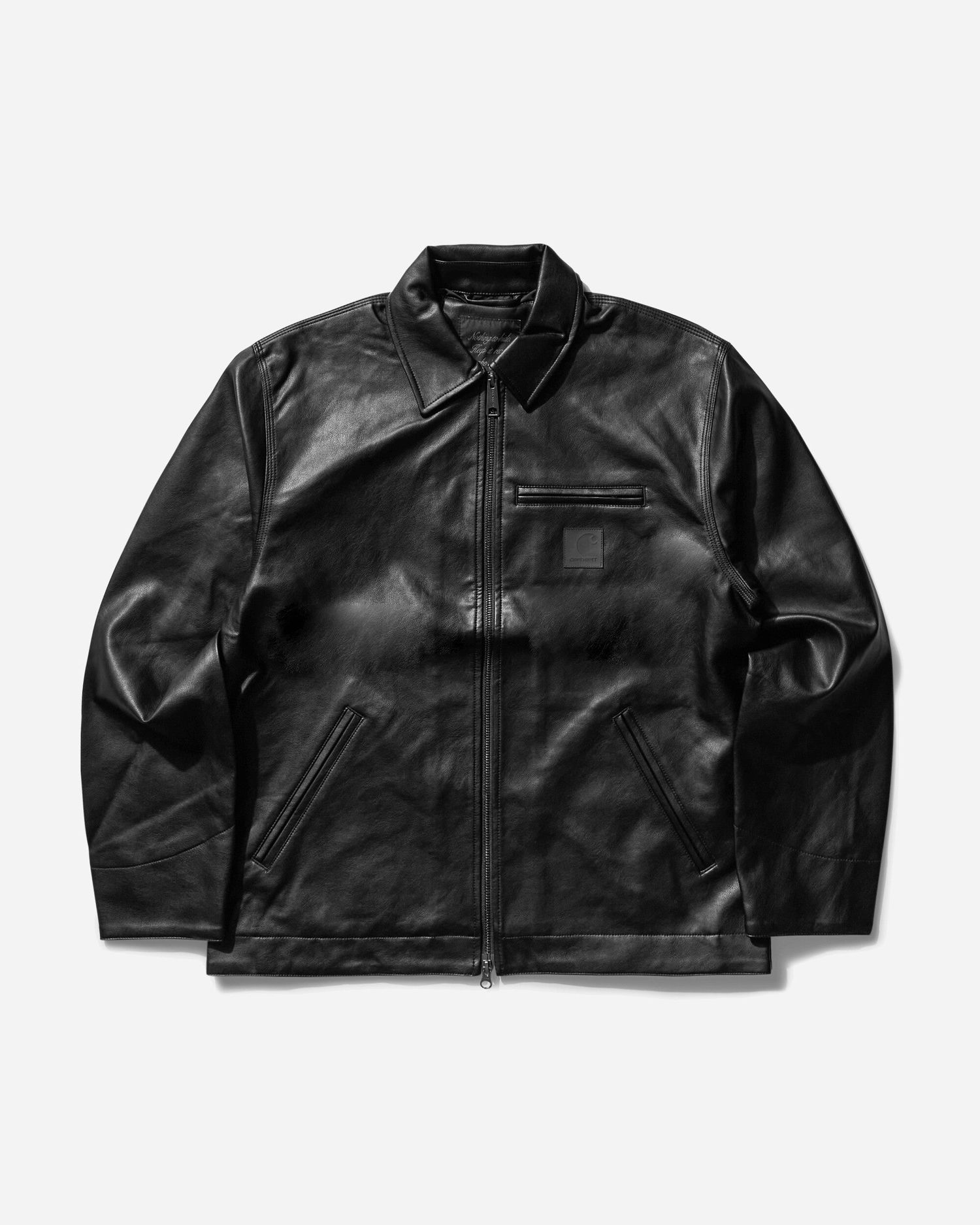 Jakke Carhartt WIP Black Detroit Leather Jacket Sort | I034426 89XX, 1