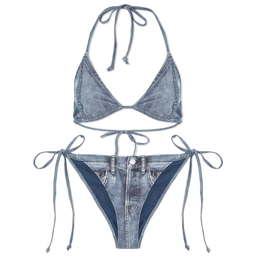 Badetøj Acne Studios Denim Print Bikini Blå | AJ0013-822