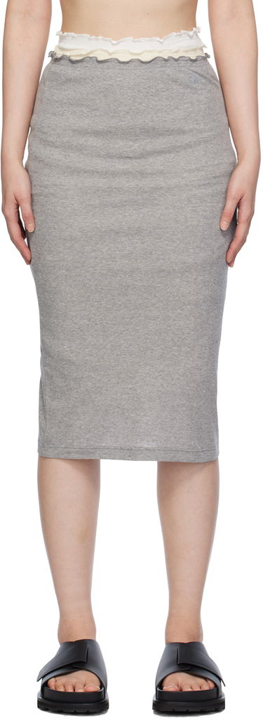 Nederdel Jil Sander Layered Midi Skirt Grå | J40FV0105_JTN357, 0