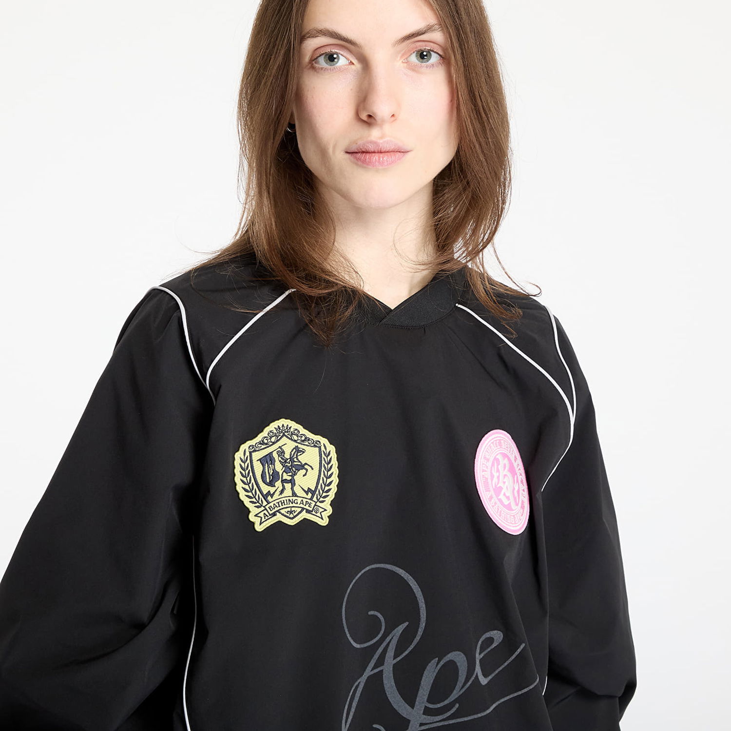 Sweatshirt BAPE A BATHING APE Multi Logo Relaxed Fit Pullover Sort | 001SWL301317MBLK, 1