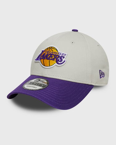 Kasket New Era Los Angeles Lakers 9FORTY NBA Colour Block Adjustable Cap Beige | 60691266, 3