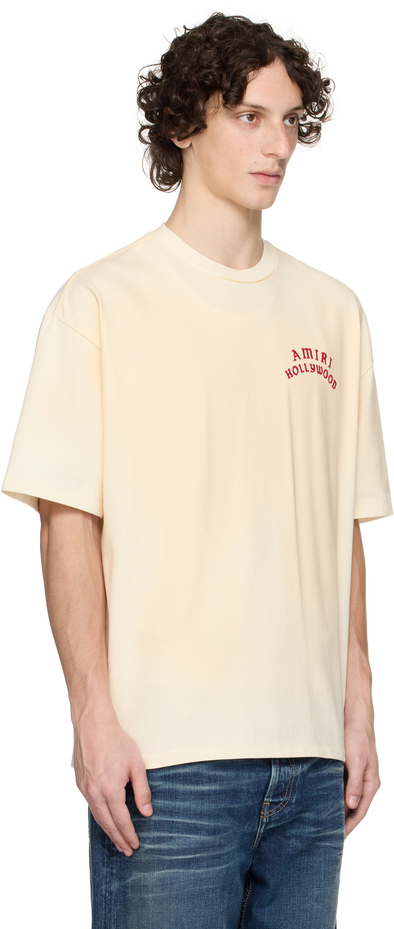 T-shirt AMIRI AMIRI 'AMIRI Hollywood' Oversized T-Shirt Beige | AMJYTE1204, 1