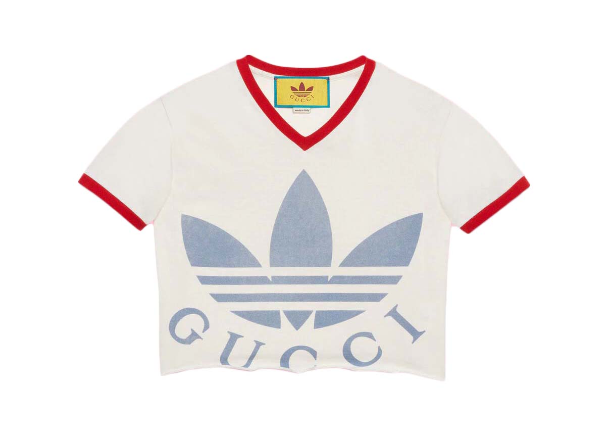 Crop top Gucci adidas x Cropped T-Shirt White Hvid | 693637 XJEB1 9095, 0