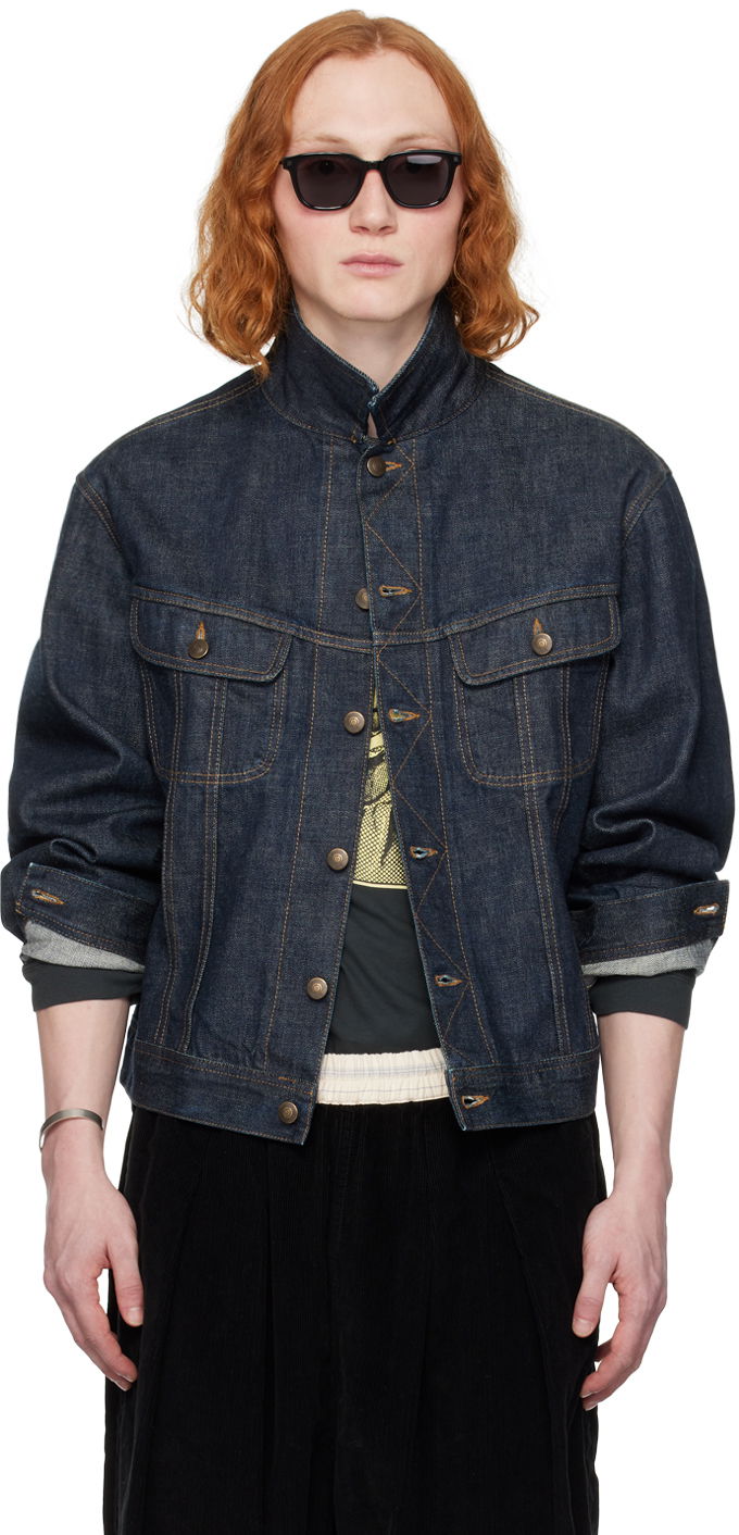 Jakke Maison Margiela Contrast Denim Jacket Mørkeblå | S50AM0609 S30879, 0