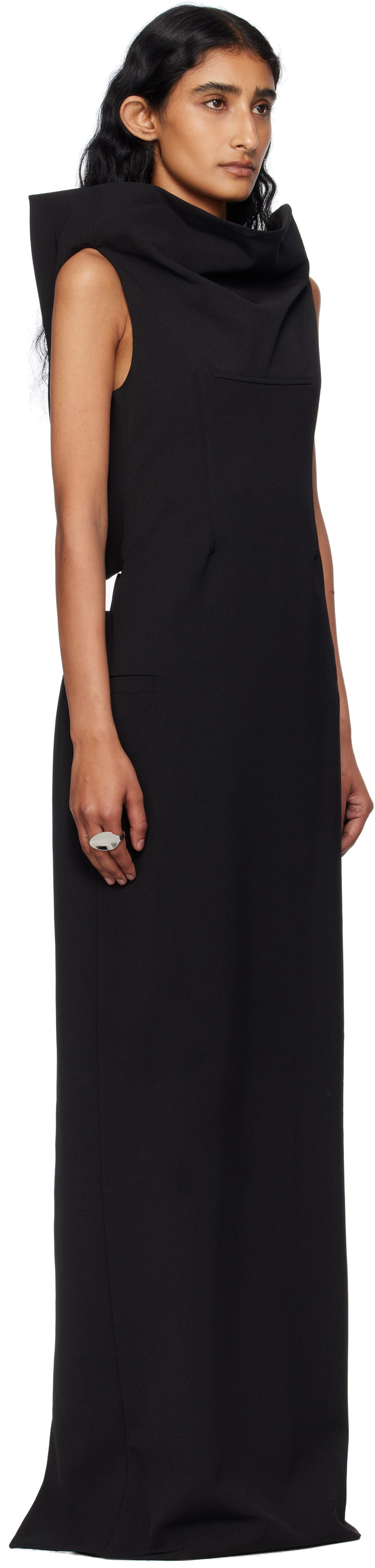 Kjole Jean Paul Gaultier Jean Paul Gaultier Cowl Neck Maxi Dress Sort | 25/03-W-DR045-W002-00, 1