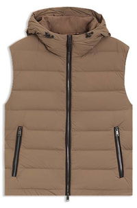 Hooded Water-Repellent Down-Filled Gilet