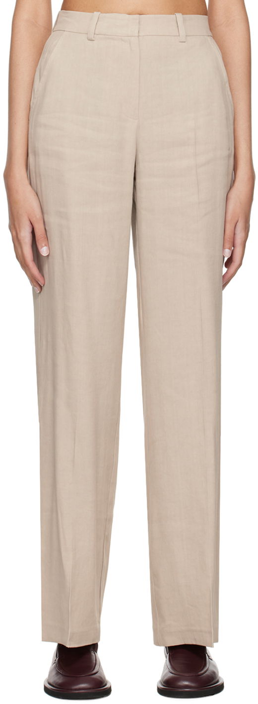 Bukser Anine Bing Kline Straight Leg Trousers Beige | A-03-3344-SDA26
