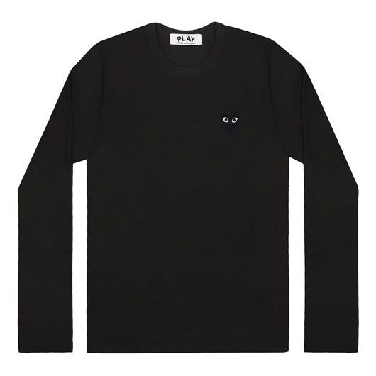 T-shirt Comme des Garçons Embroidered Long Sleeves T-Shirt Sort | AZ-T119-051-1
