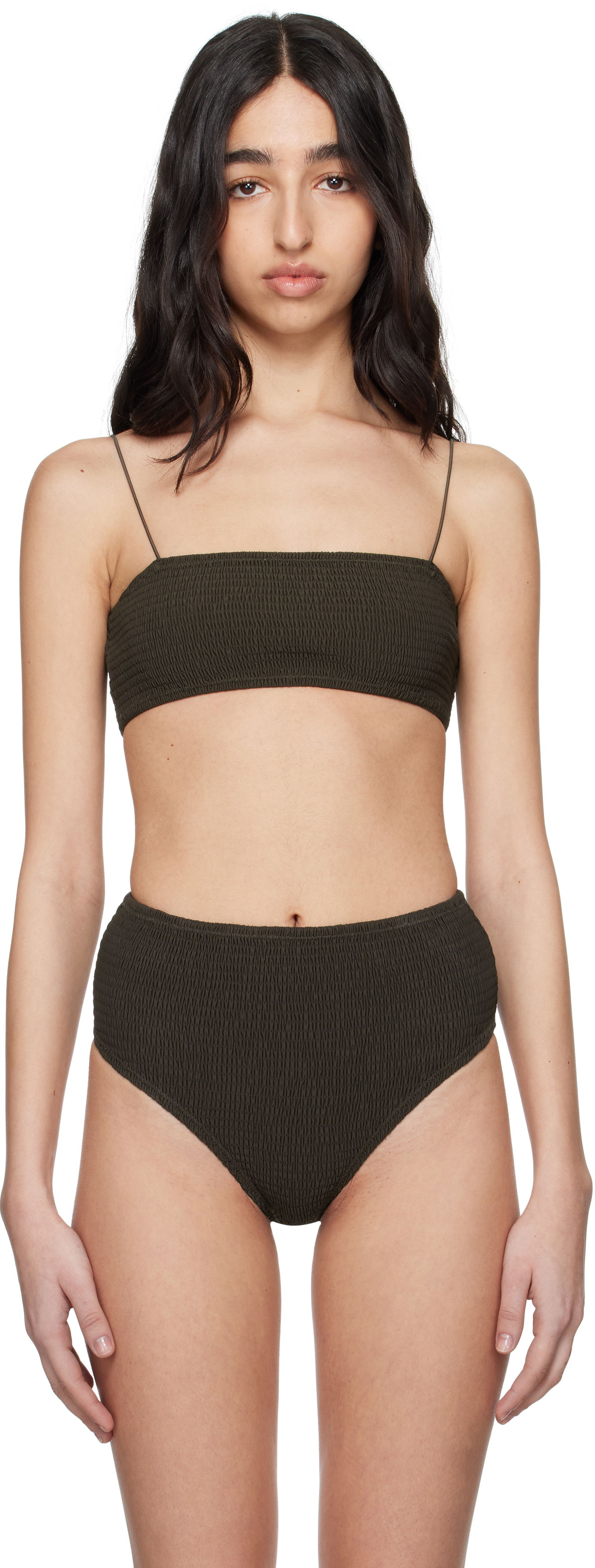Badetøj TOTEME TOTEME Smocked Bikini Top Grøn | 242-WSW1079-FB0130, 0