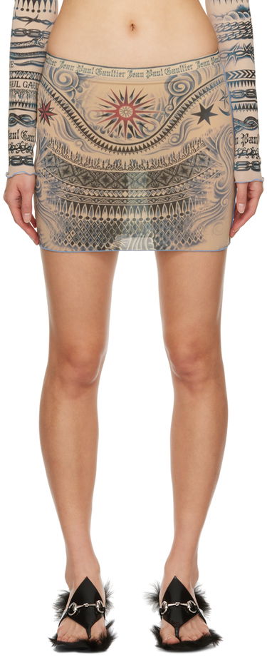 Nederdel Jean Paul Gaultier Gaultier Soleil Print Miniskirt Beige | 23/15-F-JU058-J528-635030, 0