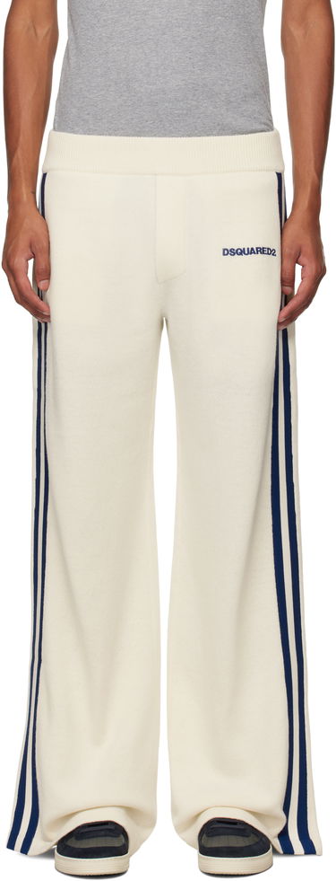 Joggingbukser DSQUARED2 Dsquared2 Knit Sweatpants with Side Stripes Hvid | S74KB0927_D13051, 0