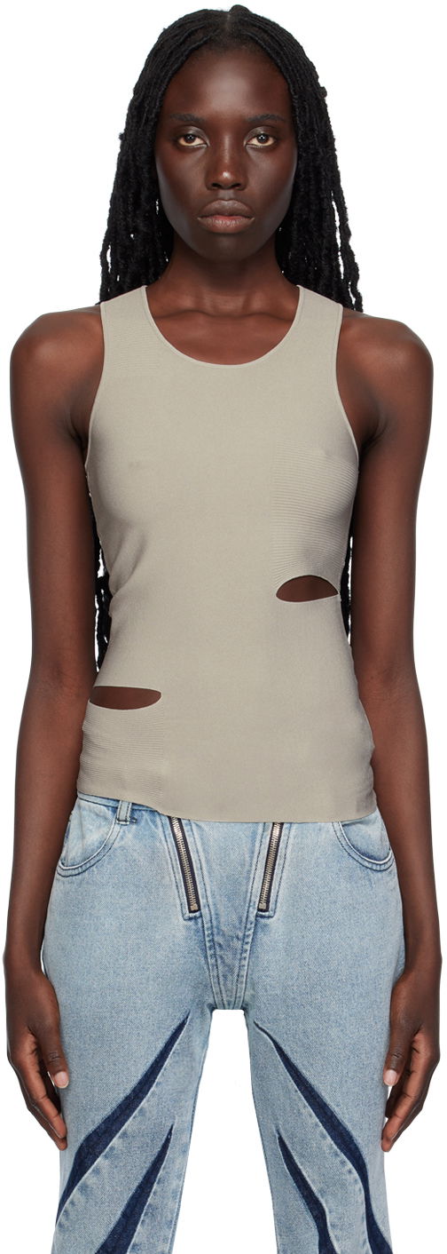 Tanktop Dion Lee Slit Detail Tank Top Grå | C7211P23
