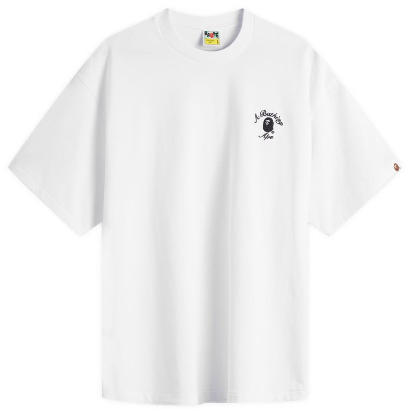 T-shirt BAPE One Point College Relaxed Fit T-Shirt, Size Large Hvid | 001TEL301304M-WHT