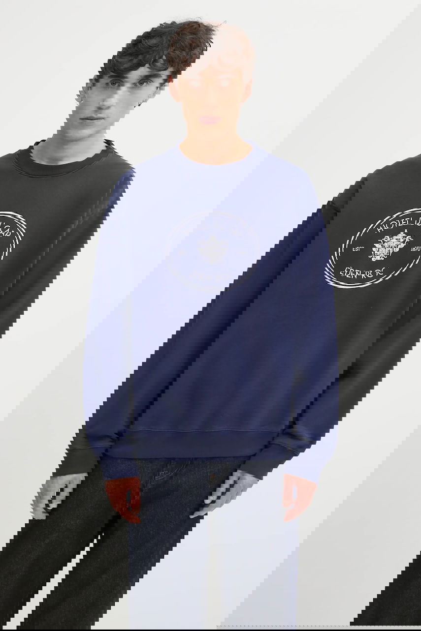 Sweatshirt Sporty & Rich Embroidered Eden Crest Sweatshirt Mørkeblå | ST07160621BL106, 0
