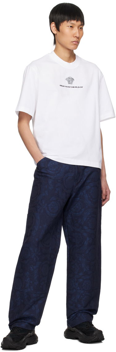 Jeans Versace Versace Barocco Jacquard Carpenter Trousers Blå | 1018885_1A09781, 3