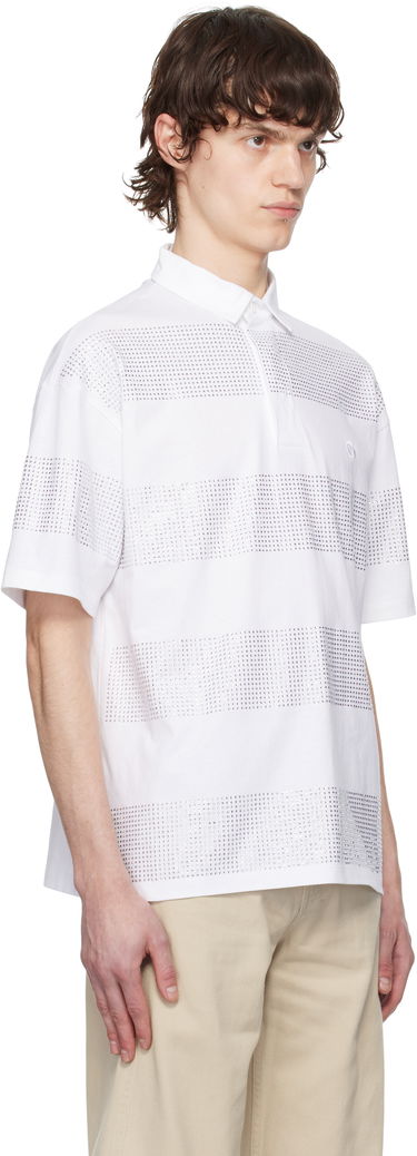 Polo skjorte Coperni Coperni Crystal Striped Polo Hvid | COPJS117CRF5026MEN, 1