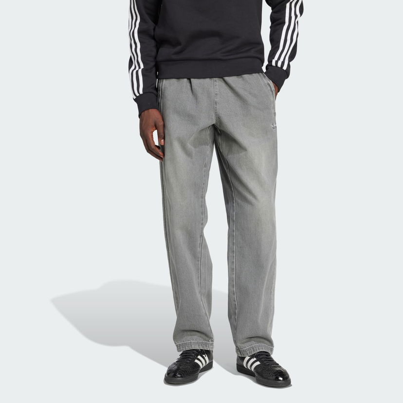 Bukser adidas Performance Adicolor Stone Denim Relaxed Fit Pants Grå | JW5920