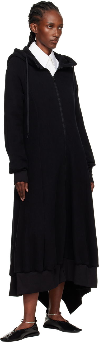 Kjole Yohji Yamamoto YOHJI YAMAMOTO Hooded Track Maxi Dress Sort | FM-D51-002, 3