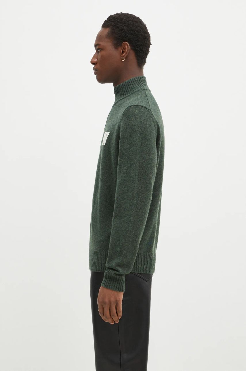 Sweater WOOD WOOD Wood Wood Blu AA CS Halfzip Lightweight Sweater Grøn | 10325502.4159, 1