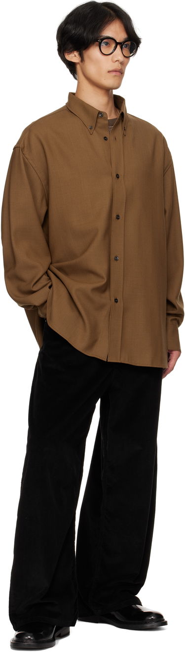 Skjorte Studio Nicholson Studio Nicholson Jude Button-Down Shirt Brun | JUDE SNM - 884, 3