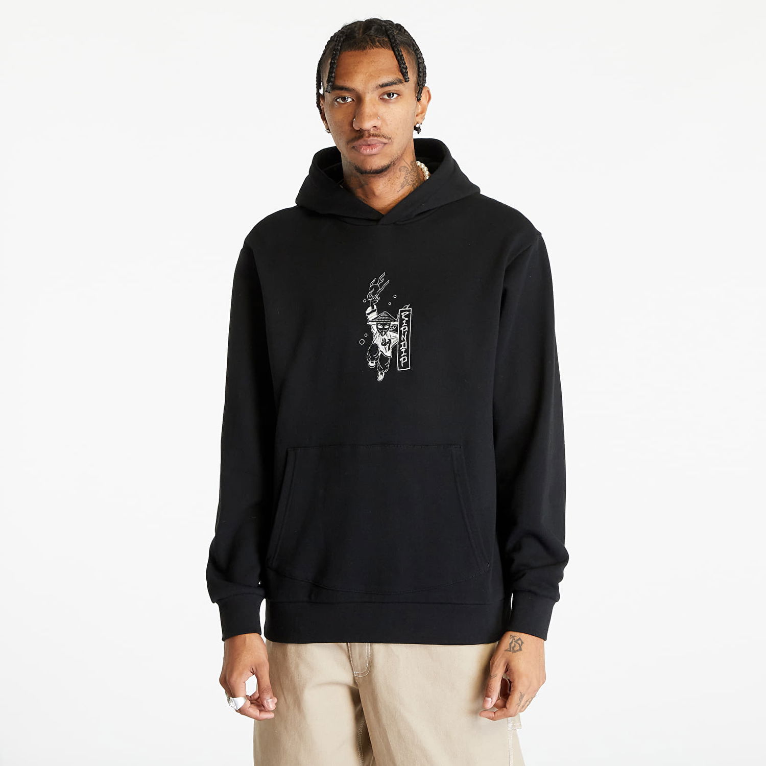 Sweatshirt RIPNDIP Ryu Embroidered Hoodie Sort | RND10204, 0