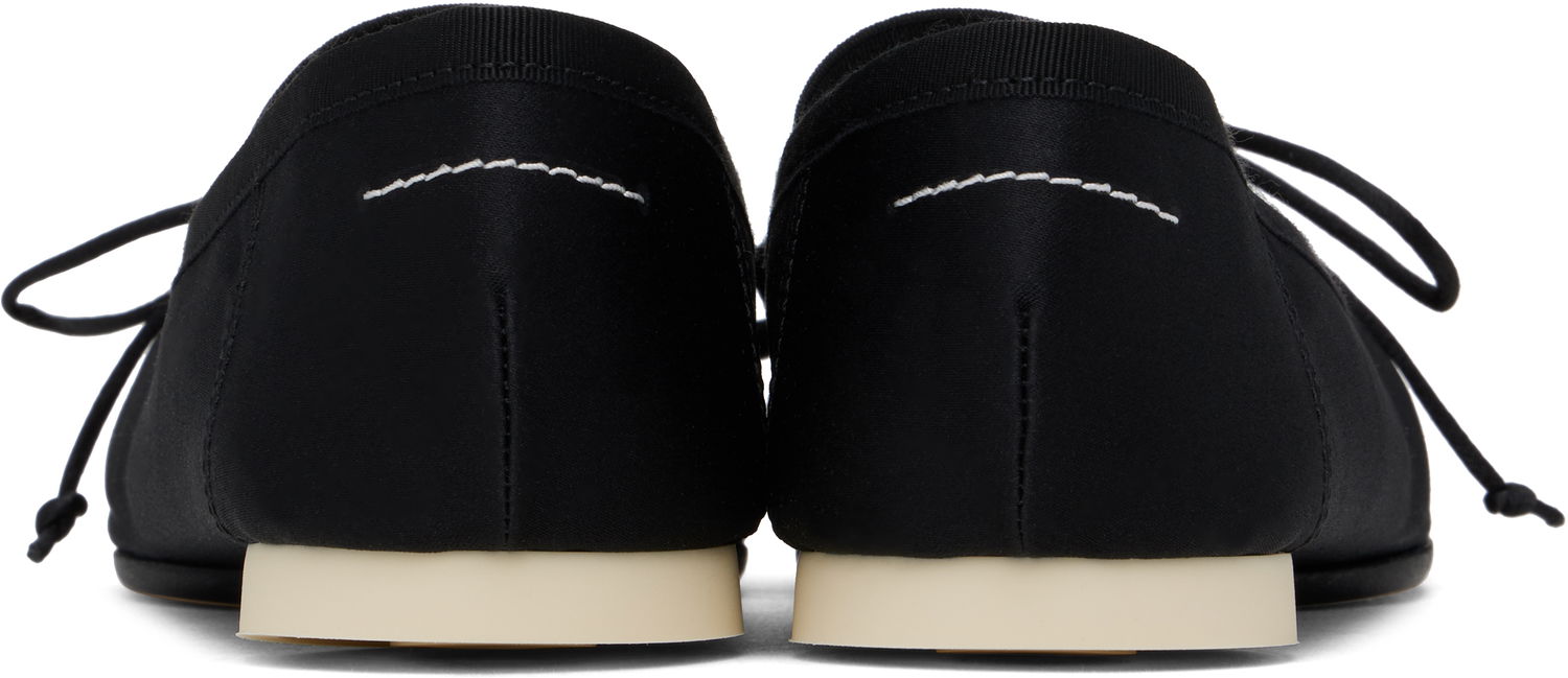 Sneakers og sko Maison Margiela MM6 Maison Margiela Satin Pointe Logo Ballerina Flats Sort | S59WZ0100 P5560, 1