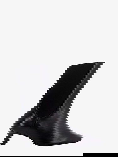 Sneakers og sko TOTEME Totem Black Leather Ankle Boots Sort | 214907813200, 0