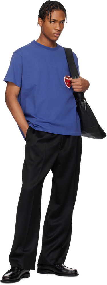 T-shirt Bode Bode Crest Pocket T-Shirt Blå | MRS25CS048, 3