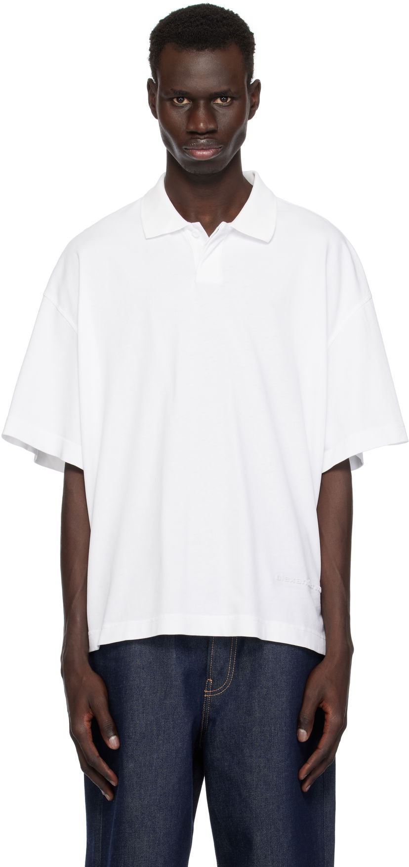 Polo skjorte Alexander Wang Alexander Wang Short-Sleeve Polo Hvid | 6CC1251073