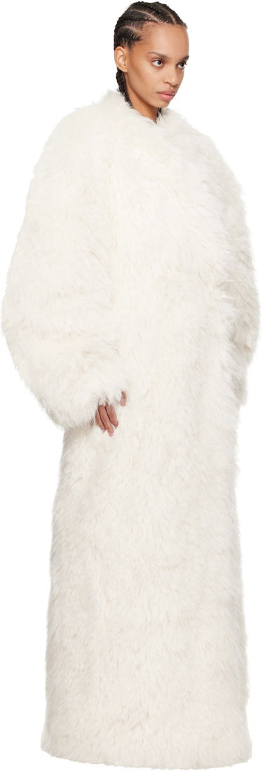 Frakker Entire Studios Entire Studios Chrysalis Faux-Fur Coat Hvid | ES2688FR, 4