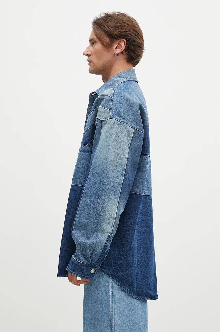 Skjorte Ambush Patchwork Denim Shirt Oversize Blå | BMYD003F24DEN0014400, 1