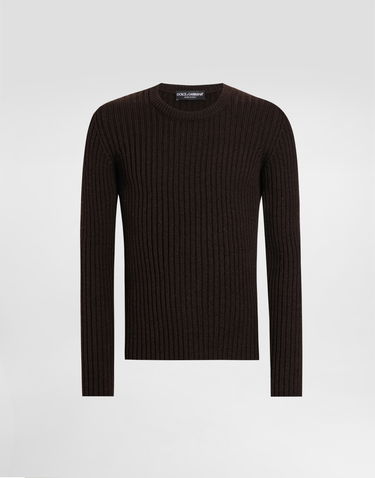 Sweater Dolce & Gabbana Dolce & Gabbana Ribbed Wool Pullover Brun | GXQ83TJCVG6M0023, 0
