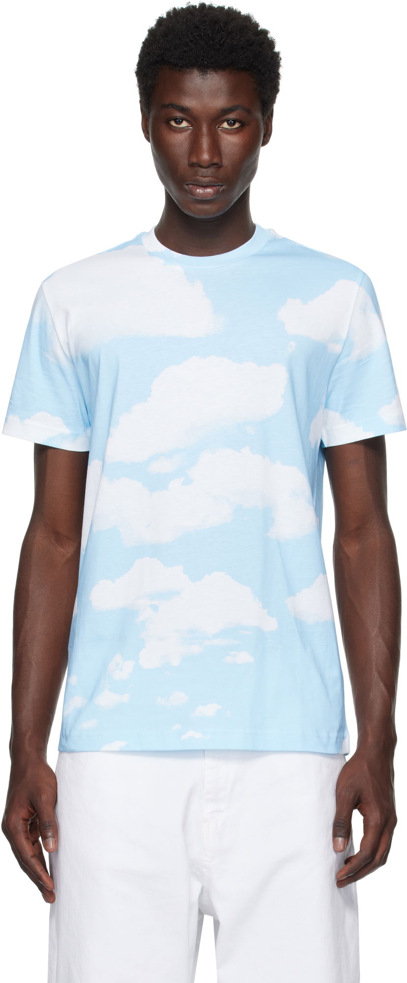 T-shirt Moschino Moschino Archive Clouds T-Shirt Blå | 252ZZ071552411888