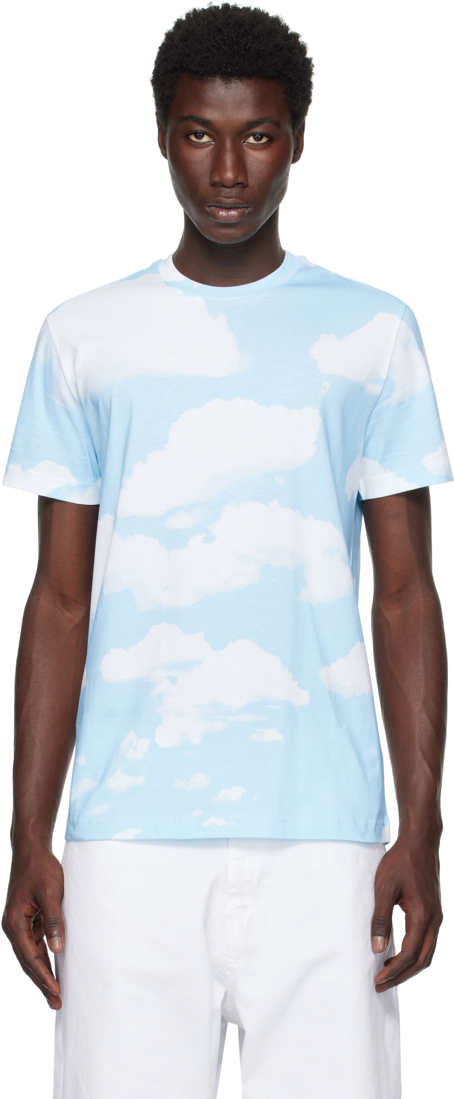 T-shirt Moschino Moschino Archive Clouds T-Shirt Blå | 252ZZ071552411888, 0
