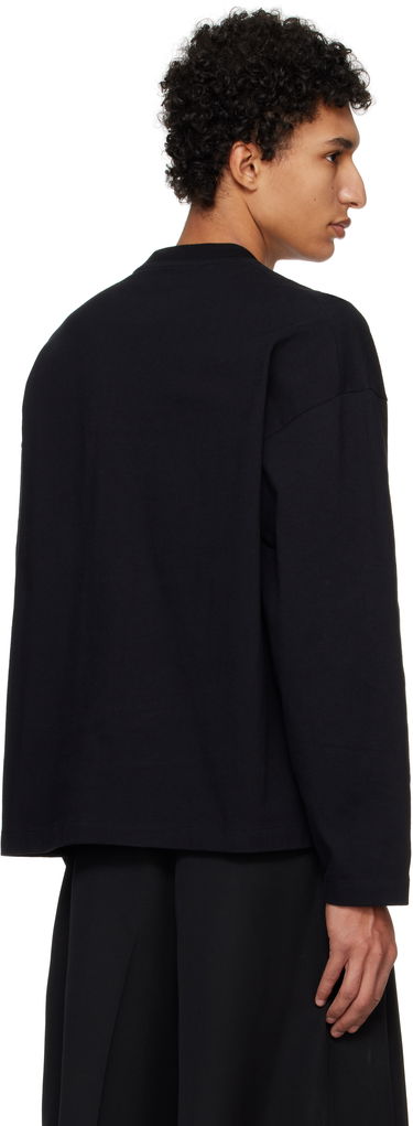 T-shirt Jil Sander Black Printed-Logo Long Sleeve T-Shirt Sort | J21GC0167_J20243, 2