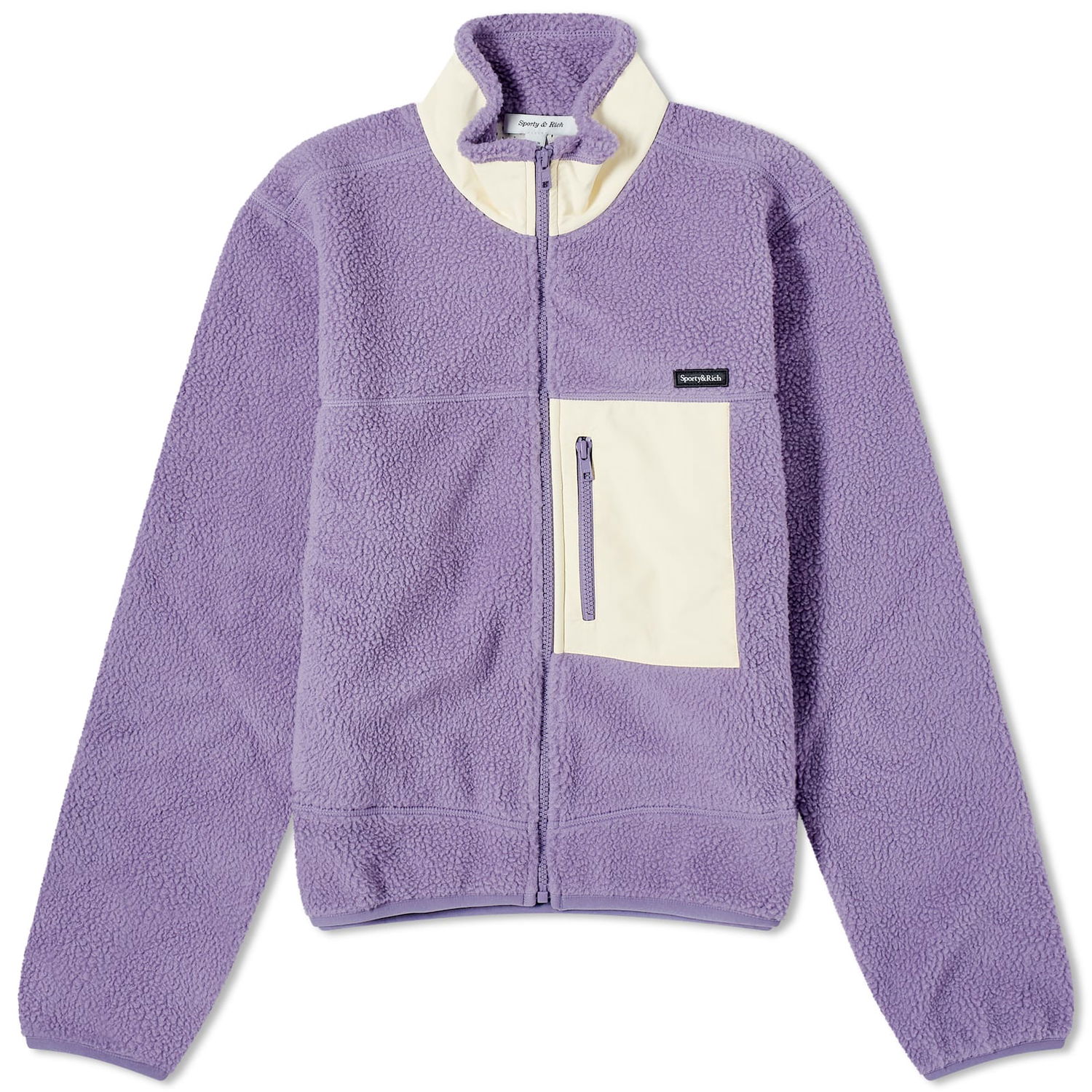 Jakke Sporty & Rich Zipped Sherpa Jacket Lilla | JAAW2333GP-PUR, 0