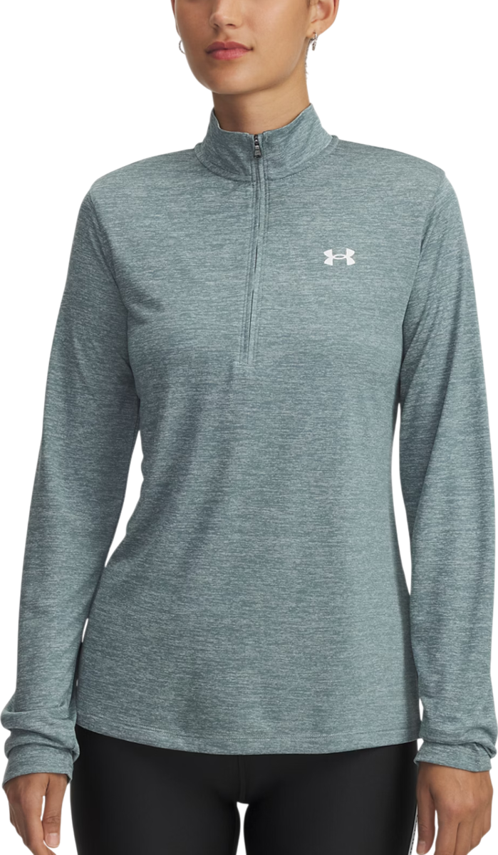 Sweatshirt Under Armour Tech Long Sleeve Quarter Zip Top Twist Turkis | 1384225-587, 0