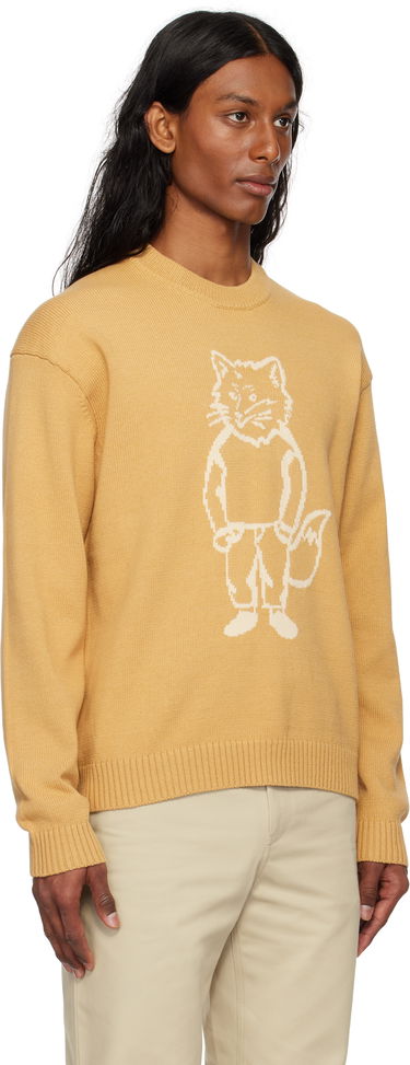 Sweater MAISON KITSUNÉ Maison Kitsuné Dressed Fox Intarsia Sweater Gul | OM00802KT1030, 1