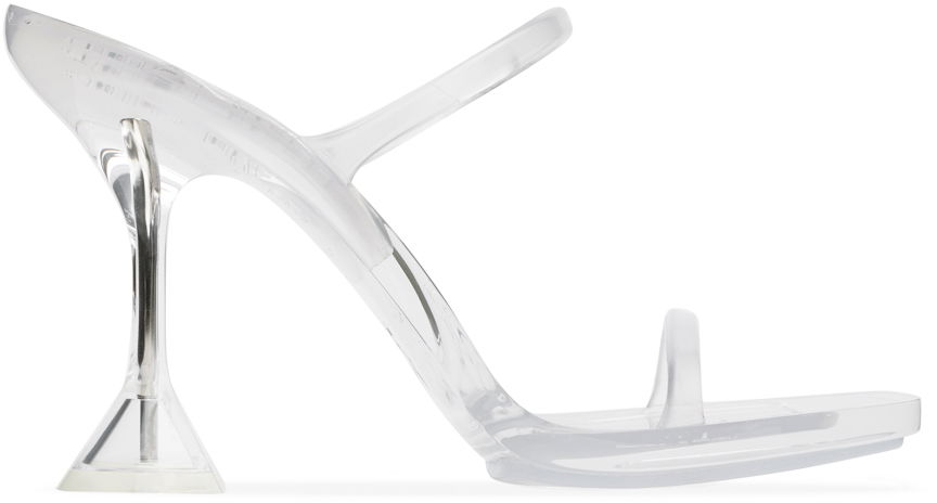Skopleje Amina Muaddi Amina Muaddi Brito Transparent Heeled Slingback Sandals Hvid | 11S333532BRI, 0